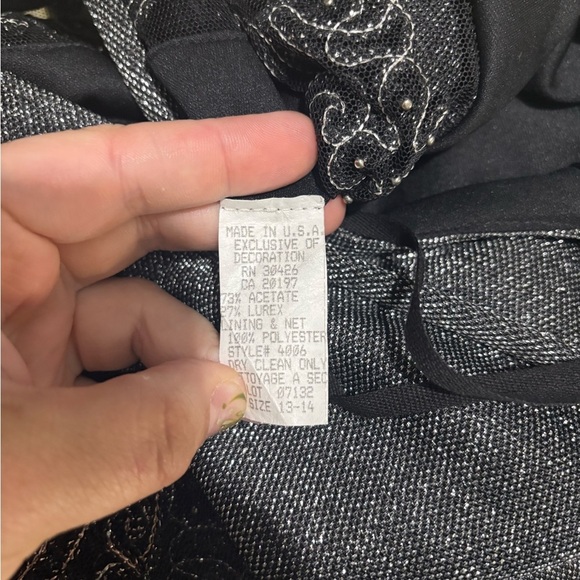 Vintage Bari Jay Glittering Black and Silver Maxi Dress - Picture 8 of 11